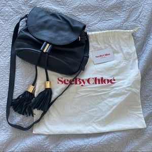 See by Chloe Leather Vicki Bucketbag - Black, Used